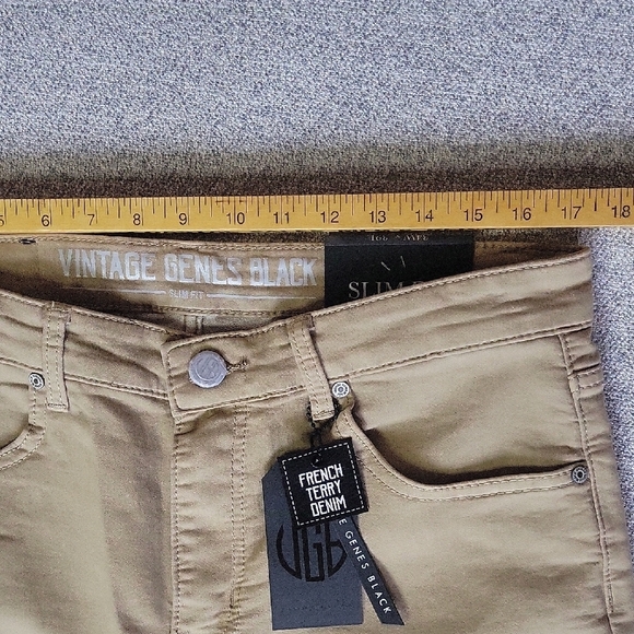 Vintage Genes Men's Slim Fit Tan Jeans Size 34W x 32L - Picture 3 of 9